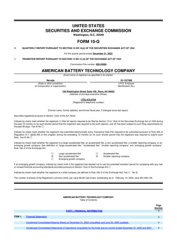Thumbnail American Battery Technology Company 10-Q Quarterly Report FY2023 