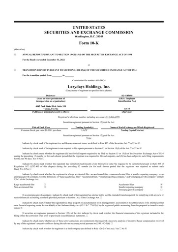 Thumbnail Lazydays Holdings 10-K Annual Report 2022