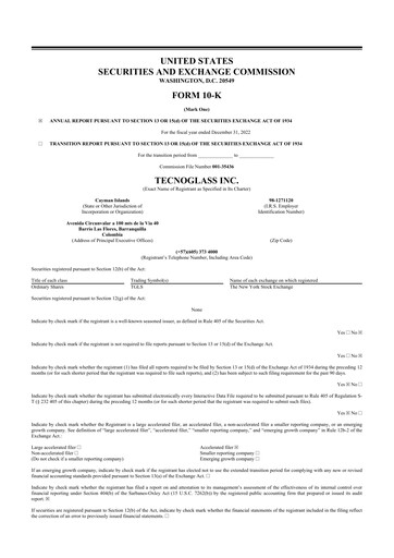 Thumbnail Tecnoglass 10-K Annual Report 2022