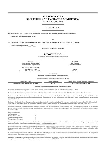 Miniature Lipocine 10-K Rapport annuel 2022