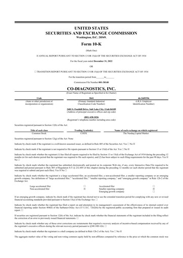 Thumbnail Co-Diagnostics
 10-K Annual Report 2022