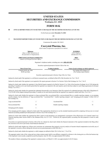 Vorschaubild Cocrystal Pharma
 10-K Jahresbericht 2022