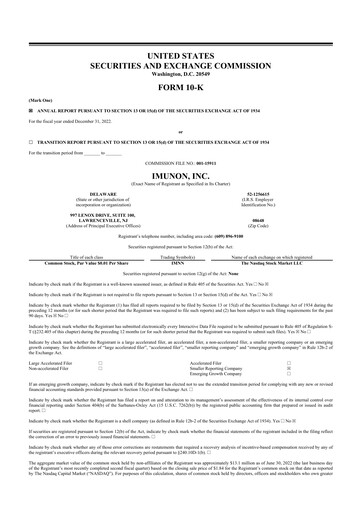 Vorschaubild Imunon 10-K Jahresbericht 2022