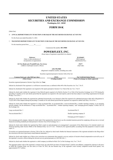 Thumbnail PowerFleet
 10-K Annual Report 2022