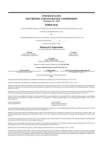Thumbnail OncoCyte
 10-K Annual Report 2022
