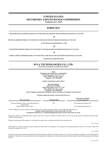 Thumbnail SYLA Technologies 20-F Annual Report 2022