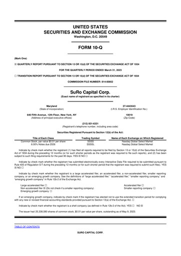 Thumbnail SuRo Capital 10-Q Quarterly Report FY2023 