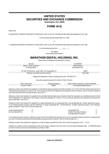 Thumbnail MARA Holdings
 10-Q Quarterly Report FY2023 