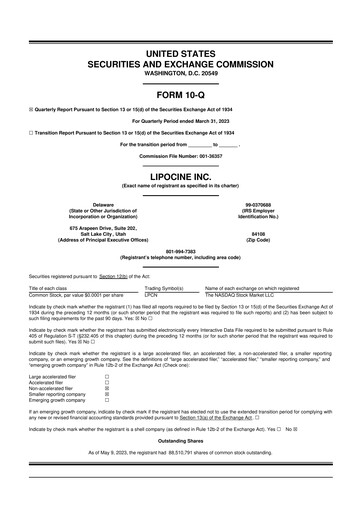 Thumbnail Lipocine 10-Q Quarterly Report FY2023 