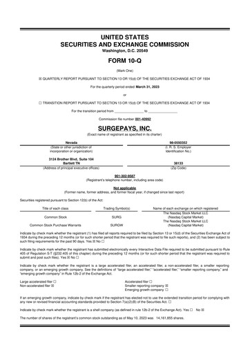 Vorschaubild SurgePays 10-Q Quartalsbericht 2023 