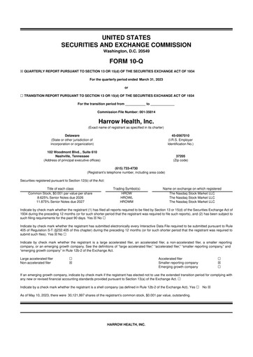 Thumbnail Harrow, Inc. 10-Q Quarterly Report FY2023 