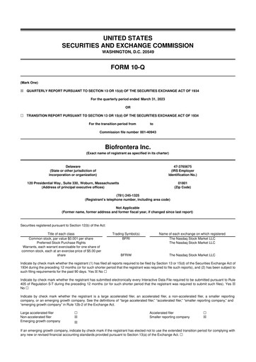 Thumbnail Biofrontera 10-Q Quarterly Report FY2023 