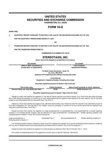 Thumbnail Stereotaxis 10-Q Quarterly Report FY2023 