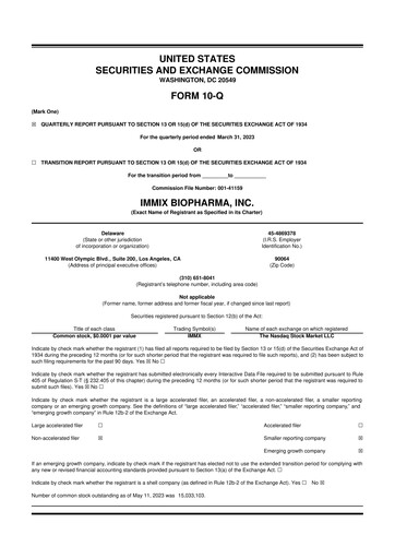 Thumbnail Immix Biopharma 10-Q Quarterly Report FY2023 