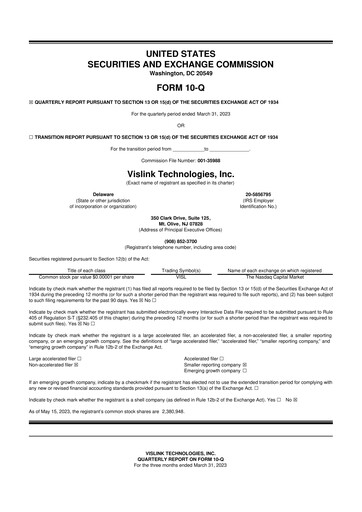 Vorschaubild Vislink Technologies
 10-Q Quartalsbericht 2023 