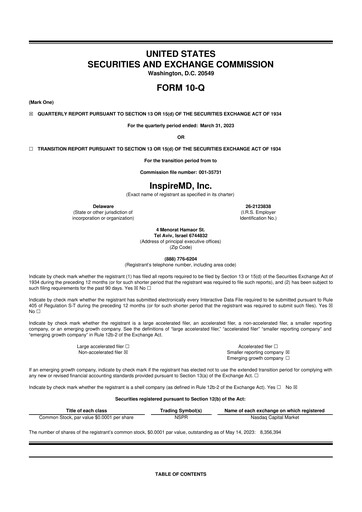 Thumbnail InspireMD 10-Q Quarterly Report FY 