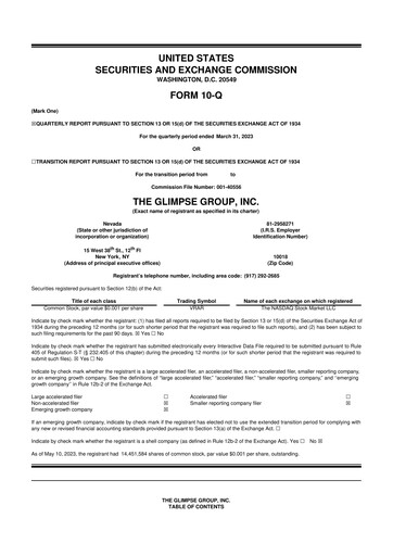 Thumbnail The Glimpse Group 10-Q Quarterly Report FY2023 