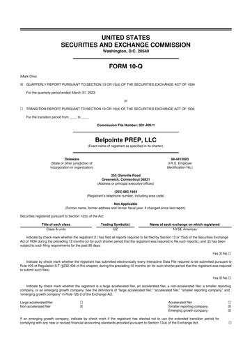 Thumbnail Belpointe PREP, LLC 10-Q Quarterly Report FY2023 
