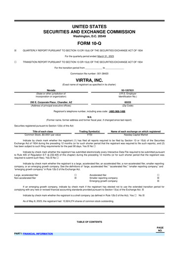 Thumbnail VirTra 10-Q Quarterly Report FY2023 