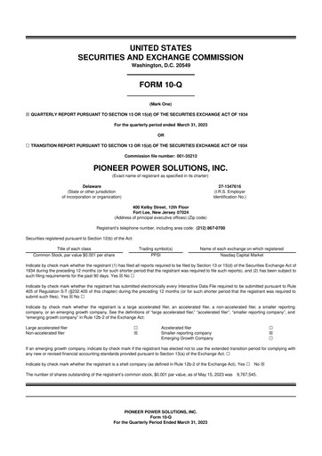 Thumbnail Pioneer Power Solutions 10-Q Quarterly Report FY2023 