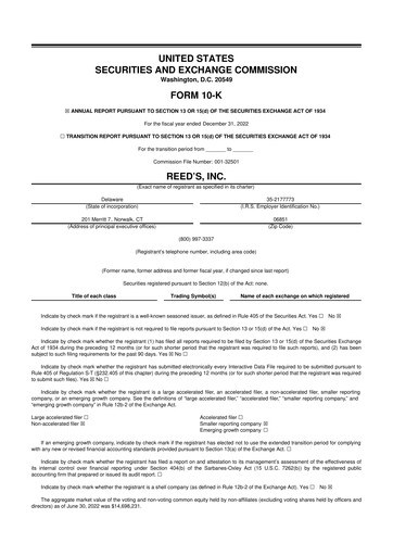 Miniature Reed's, Inc. 10-K Rapport annuel 2022