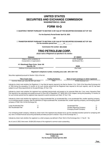 Thumbnail Trio Petroleum 10-Q Quarterly Report FY2023 