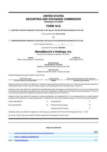 Thumbnail Mama's Creations 10-Q Quarterly Report FY2024 