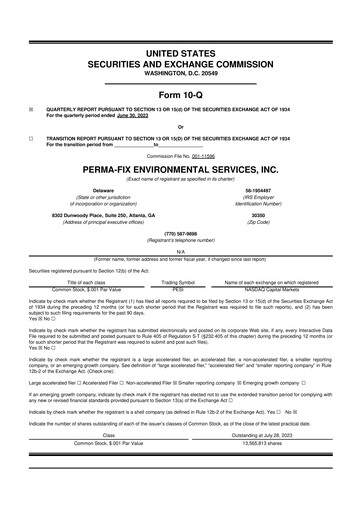 Thumbnail Perma-Fix Environmental Services 10-Q Quarterly Report FY2023 