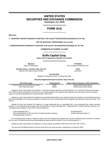 Thumbnail SuRo Capital 10-Q Quarterly Report FY2023 