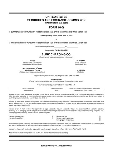 Thumbnail Blink Charging
 10-Q Quarterly Report FY2023 