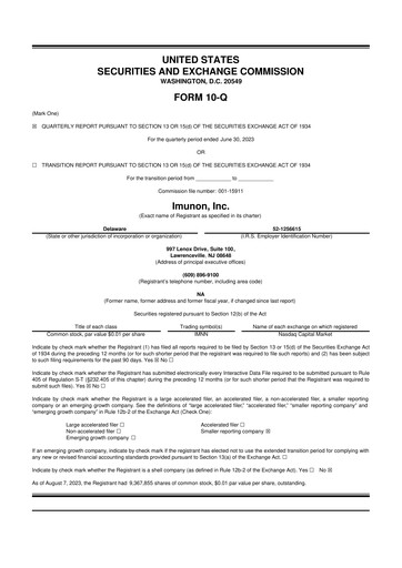 Vorschaubild Imunon 10-Q Quartalsbericht 2023 