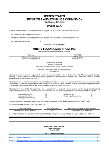 Thumbnail Where Food Comes From 10-Q Quarterly Report FY2023 