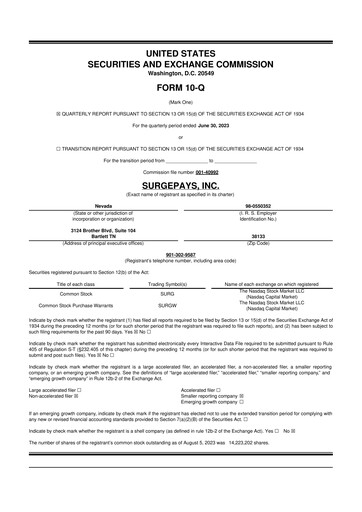 Vorschaubild SurgePays 10-Q Quartalsbericht 2023 