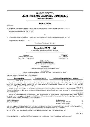 Thumbnail Belpointe PREP, LLC 10-Q Quarterly Report FY2023 
