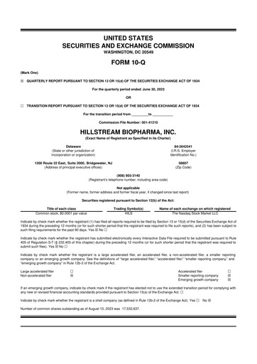 Vorschaubild Tharimmune 10-Q Quartalsbericht 2023 
