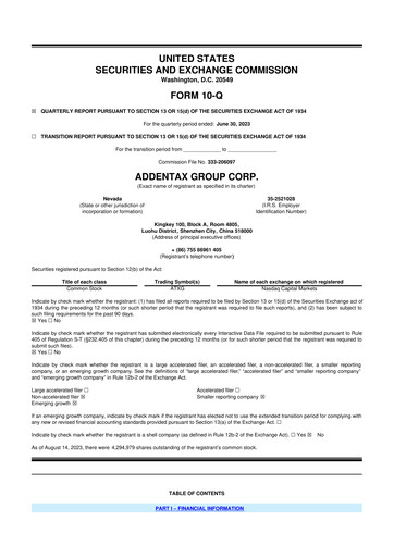 Vorschaubild Addentax Group 10-Q Quartalsbericht 2023 