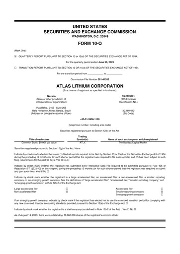 Thumbnail Atlas Lithium 10-Q Quarterly Report FY2023 