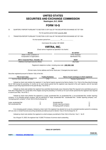 Thumbnail VirTra 10-Q Quarterly Report FY2023 