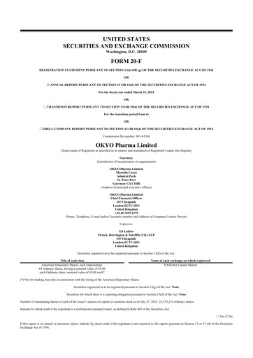 Thumbnail OKYO Pharma 20-F Annual Report 2023