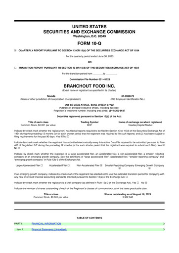 Thumbnail BranchOut Food 10-Q Quarterly Report FY 