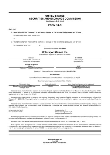 Thumbnail Motorsport Gaming 10-Q Quarterly Report FY2023 