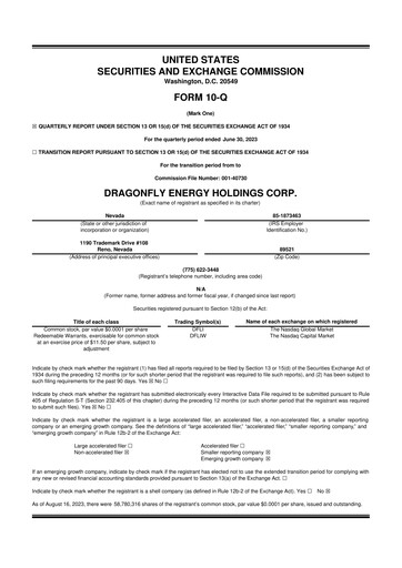 Thumbnail Dragonfly Energy 10-Q Quarterly Report FY2023 