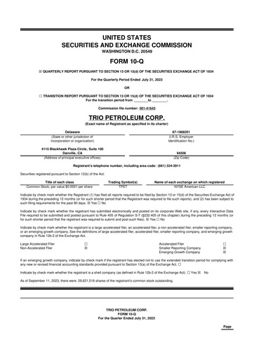 Thumbnail Trio Petroleum 10-Q Quarterly Report FY2023 