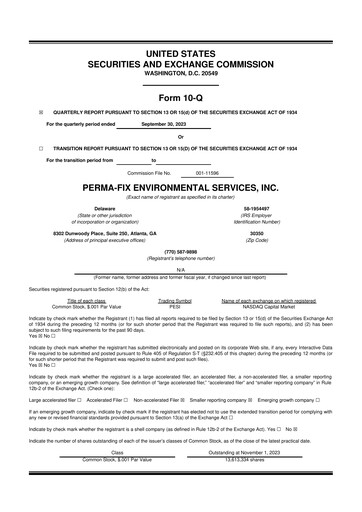Thumbnail Perma-Fix Environmental Services 10-Q Quarterly Report FY2023 