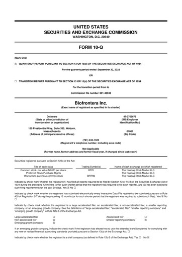 Thumbnail Biofrontera 10-Q Quarterly Report FY2023 