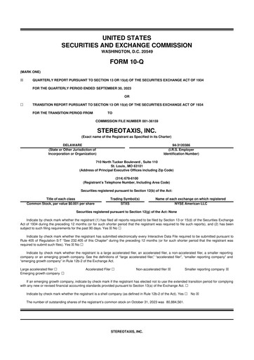 Thumbnail Stereotaxis 10-Q Quarterly Report FY2023 