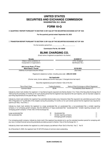 Thumbnail Blink Charging
 10-Q Quarterly Report FY2023 