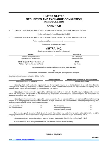 Thumbnail VirTra 10-Q Quarterly Report FY2023 