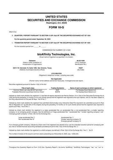 Vorschaubild bioAffinity Technologies 10-Q Quartalsbericht 2023 