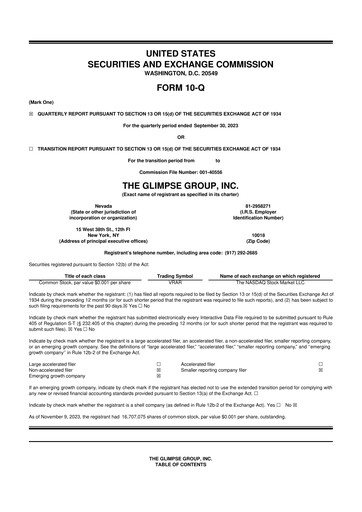 Thumbnail The Glimpse Group 10-Q Quarterly Report FY2024 